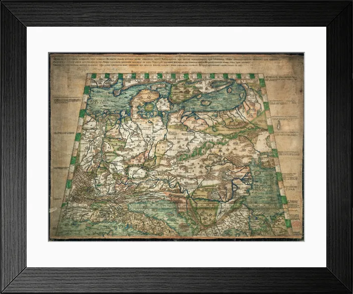 Framed Print : Map of northern and central Europe, 1491. Creator: Nicolas of Cusa Framed Print : Map of northern and central Europe, 1491. Creator: Nicolas of Cusa