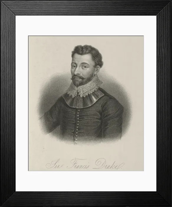Framed Print : Sir Francis Drake, c1580, (1834-1837). Creator: Samuel Freeman Framed Print : Sir Francis Drake, c1580, (1834-1837). Creator: Samuel Freeman