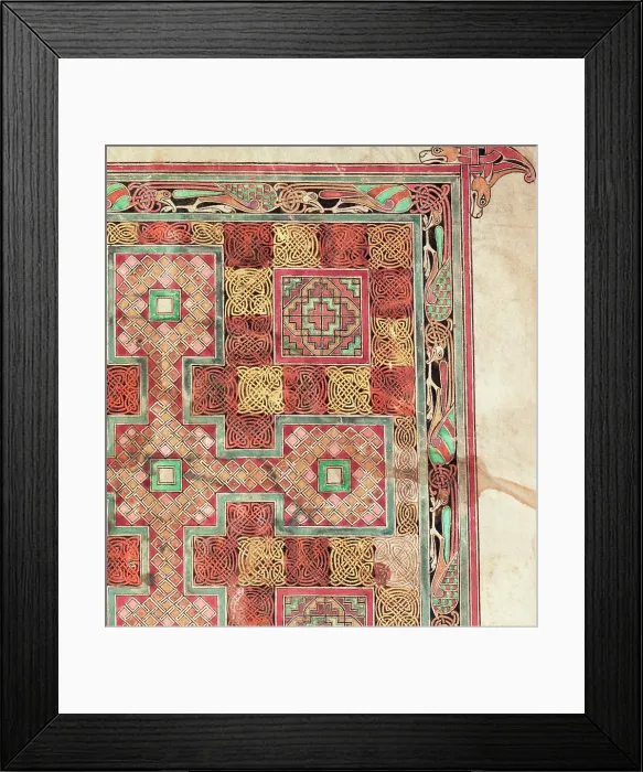 Framed Print : Detail from the Lindisfarne Gospels, c698. Creator: Eadfrith Framed Print : Detail from the Lindisfarne Gospels, c698. Creator: Eadfrith