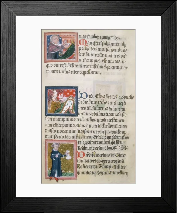 Framed Print : Benefactors to St Albans Abbey, c1380. Creator: Alan Strayler Framed Print : Benefactors to St Albans Abbey, c1380. Creator: Alan Strayler