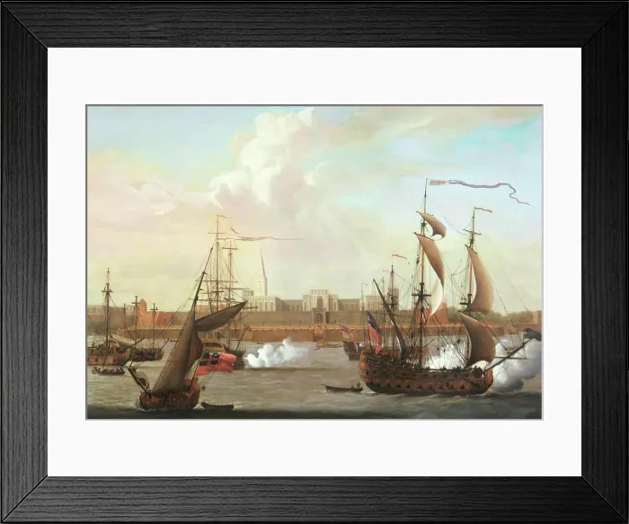 Framed Print : Fort William, Calcutta, India, c1731. Creators: Samuel Scott, George Lambert Framed Print : Fort William, Calcutta, India, c1731. Creators: Samuel Scott, George Lambert