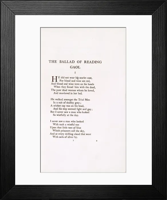 Framed Print : The Ballad of Reading Gaol, 1898. Creator: Unknown. The Ballad of Reading Gaol, 1898. Creator: Unknown Framed Print : The Ballad of Reading Gaol, 1898. Creator: Unknown. The Ballad of Reading Gaol, 1898. Creator: Unknown