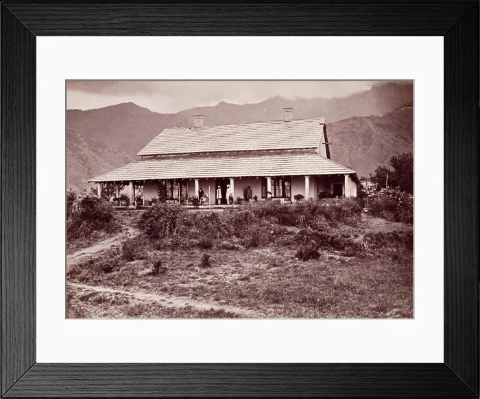 Framed Print : Tea estate bungalow at Sumali, 1860s. Creator: Unknown Framed Print : Tea estate bungalow at Sumali, 1860s. Creator: Unknown