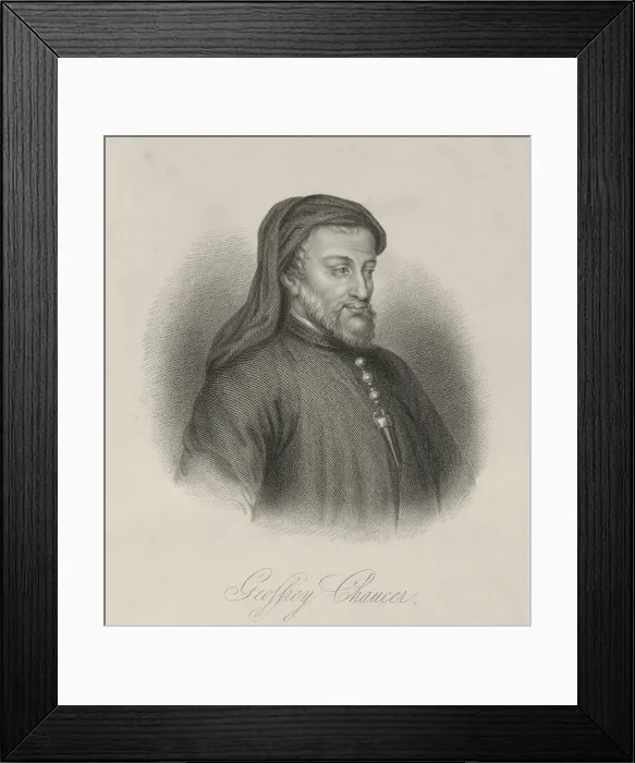 Framed Print : Geoffrey Chaucer, c1380-c1400, (1834-1837). Creator: Samuel Freeman Framed Print : Geoffrey Chaucer, c1380-c1400, (1834-1837). Creator: Samuel Freeman