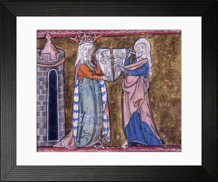 Framed Print : Guinevere with the cleft shield, c1316. Creator: Unknown Framed Print : Guinevere with the cleft shield, c1316. Creator: Unknown