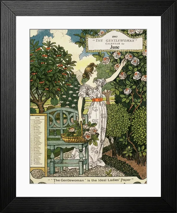 Framed Print : 'The Gentlewoman' Calendar for June 1897. Creator: Unknown Framed Print : 'The Gentlewoman' Calendar for June 1897. Creator: Unknown