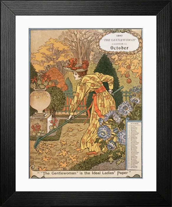 Framed Print : 'The Gentlewoman' Calendar for October 1897. Creator: Unknown Framed Print : 'The Gentlewoman' Calendar for October 1897. Creator: Unknown