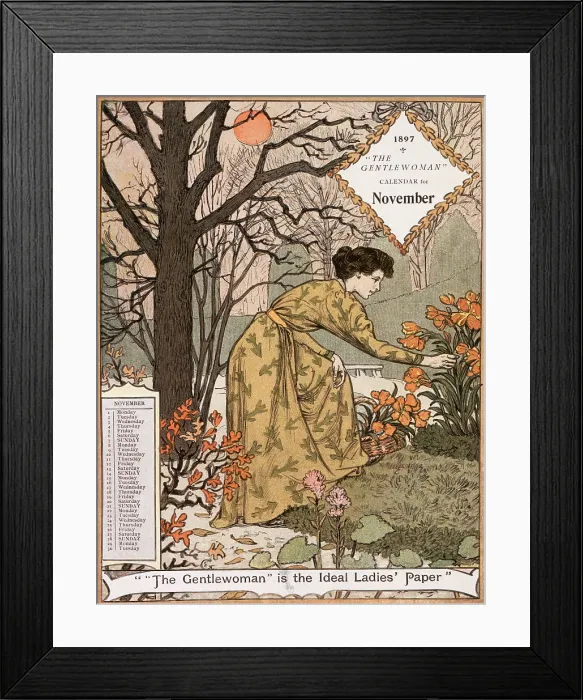 Framed Print : 'The Gentlewoman' Calendar for November 1897. Creator: Unknown Framed Print : 'The Gentlewoman' Calendar for November 1897. Creator: Unknown