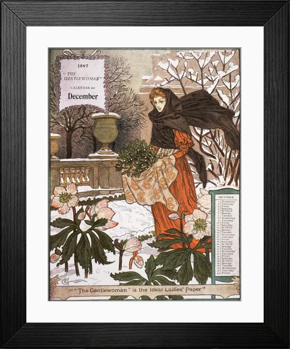 Framed Print : 'The Gentlewoman' Calendar for December 1897. Creator: Unknown Framed Print : 'The Gentlewoman' Calendar for December 1897. Creator: Unknown
