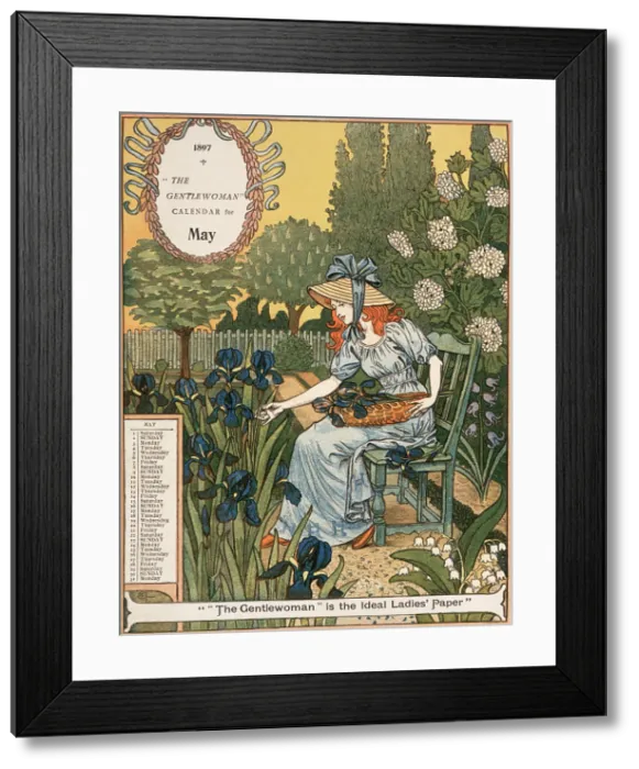 Framed Print : 'The Gentlewoman' Calendar for May 1897. Creator: Unknown Framed Print : 'The Gentlewoman' Calendar for May 1897. Creator: Unknown