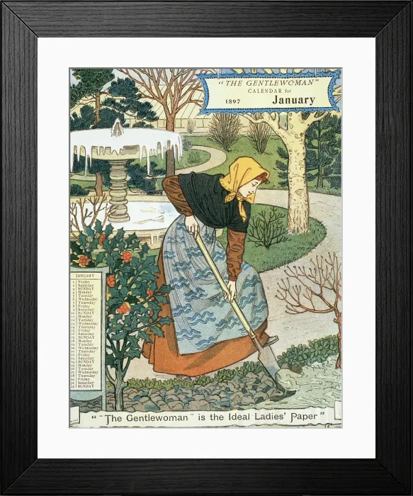 Framed Print : 'The Gentlewoman' Calendar for January 1897. Creator: Unknown Framed Print : 'The Gentlewoman' Calendar for January 1897. Creator: Unknown