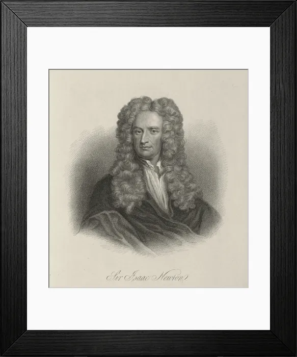 Framed Print : Sir Isaac Newton, c1700, (1834-1837). Creator: Samuel Freeman Framed Print : Sir Isaac Newton, c1700, (1834-1837). Creator: Samuel Freeman