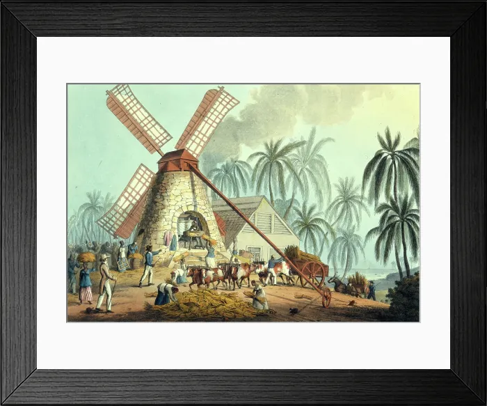 Framed Print : The Mill Yard, Antigua, 1823. Creator: William Clark Framed Print : The Mill Yard, Antigua, 1823. Creator: William Clark