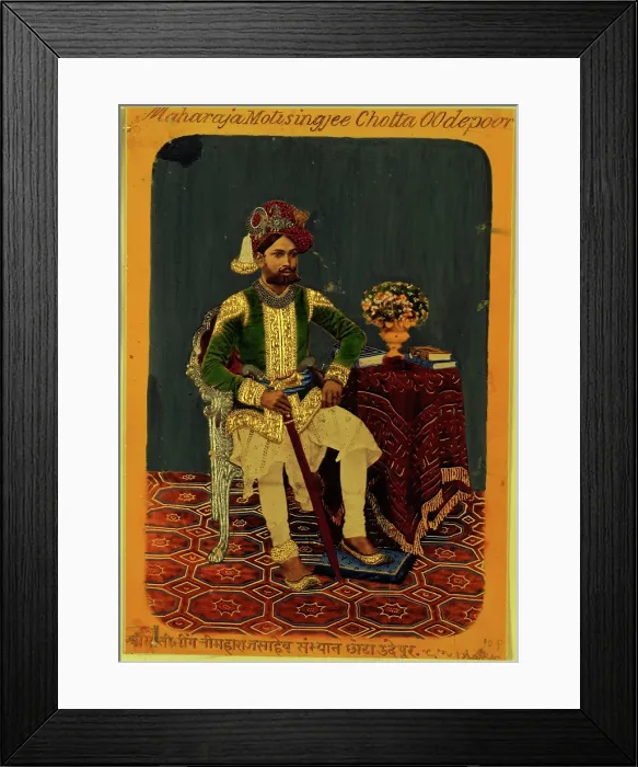 Framed Print : Moti Singh, Maharaja of Udaipur, c1870. Creator: Unknown Framed Print : Moti Singh, Maharaja of Udaipur, c1870. Creator: Unknown