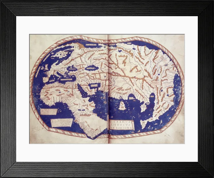 Framed Print : World map, 1490. Creator: Henricus Martellus Germanus Framed Print : World map, 1490. Creator: Henricus Martellus Germanus