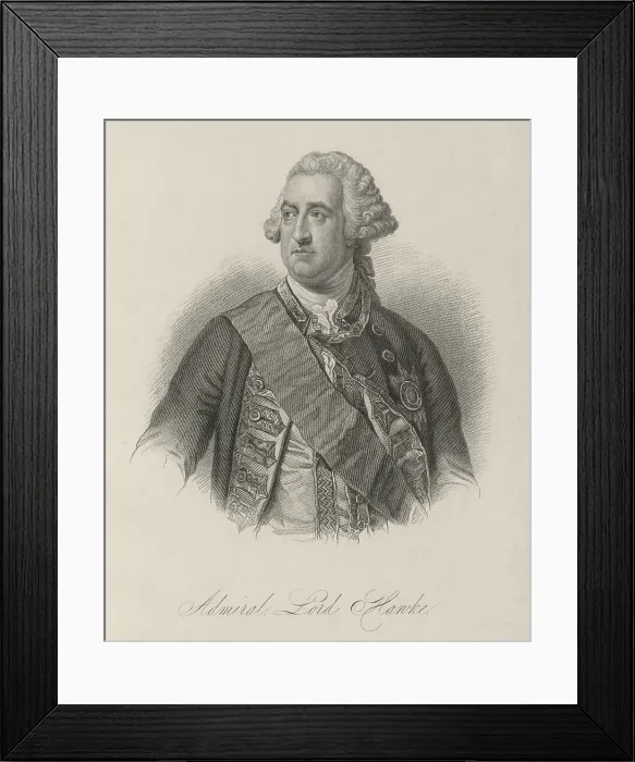 Framed Print : Admiral Lord Hawke, c1759, (1834-1837). Creator: Samuel Freeman Framed Print : Admiral Lord Hawke, c1759, (1834-1837). Creator: Samuel Freeman