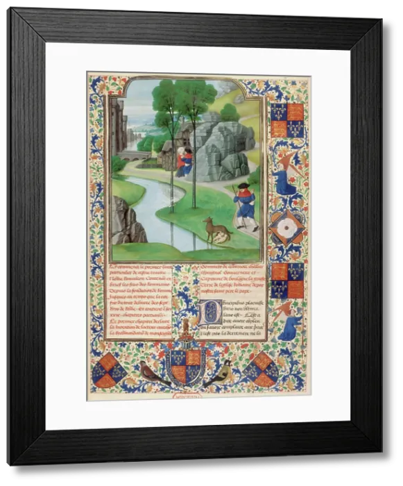 Framed Print : Romulus and Remus discovered on the riverbank, 1480. Creator: Unknown