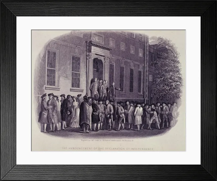 Framed Print : The Announcement of the Declaration of Independance, 1776, (c1856-c1859). Creators: J McGoffin, JM Butler Framed Print : The Announcement of the Declaration of Independance, 1776, (c1856-c1859). Creators: J McGoffin, JM Butler