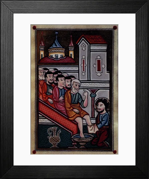 Framed Print : Christ in the symbolic bathing of feet, 1695. Creator: Unknown Framed Print : Christ in the symbolic bathing of feet, 1695. Creator: Unknown