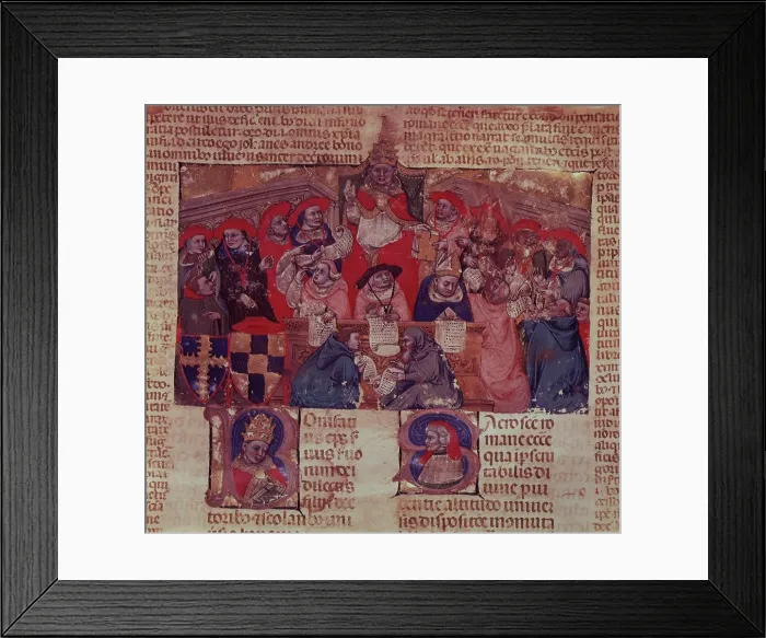 Framed Print : Pope Boniface VIII and the sacred college, 1328. Creator: Unknown Framed Print : Pope Boniface VIII and the sacred college, 1328. Creator: Unknown