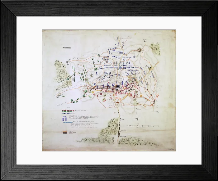 Framed Print : Plan of the Battle of Waterloo, 1815. Creator: Unknown Framed Print : Plan of the Battle of Waterloo, 1815. Creator: Unknown
