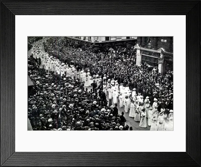 Framed Print : The Cortege of Emily Wilding Davison, London, June 14, 1913. Creator: Unknown Framed Print : The Cortege of Emily Wilding Davison, London, June 14, 1913. Creator: Unknown