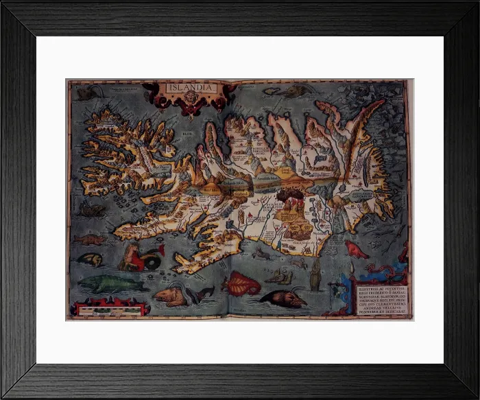 Framed Print : Map of Iceland, 1606. Creator: Abraham Ortelius Framed Print : Map of Iceland, 1606. Creator: Abraham Ortelius