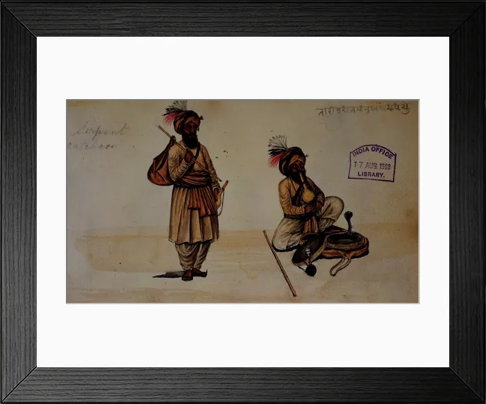 Framed Print : Snake charmers, 1856. Creator: Unknown Framed Print : Snake charmers, 1856. Creator: Unknown
