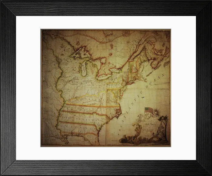 Framed Print : Map of the United States of North America, 1783. Creator: Abel Buell Framed Print : Map of the United States of North America, 1783. Creator: Abel Buell