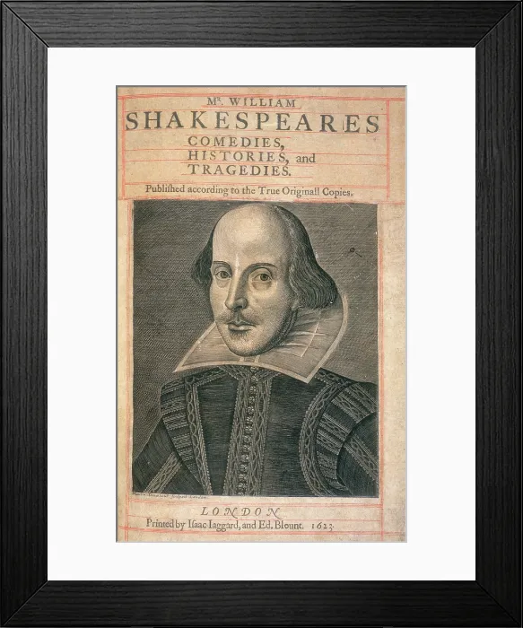 Framed Print : William Shakespeare, 1623. Creator: Martin Droeshout Framed Print : William Shakespeare, 1623. Creator: Martin Droeshout