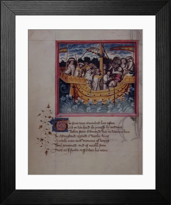 Framed Print : King Offa sails to Saxony, c1434-c1444. Creator: Unknown Framed Print : King Offa sails to Saxony, c1434-c1444. Creator: Unknown