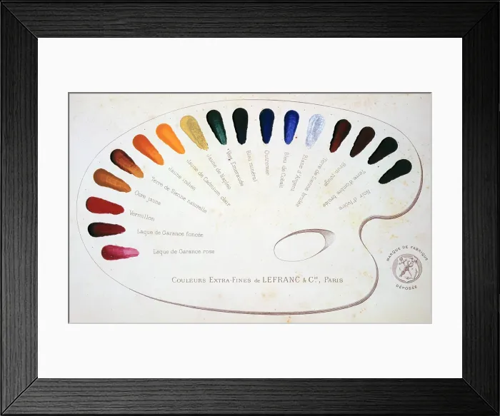 Framed Print : A paint palette, 1891. Creator: Unknown Framed Print : A paint palette, 1891. Creator: Unknown