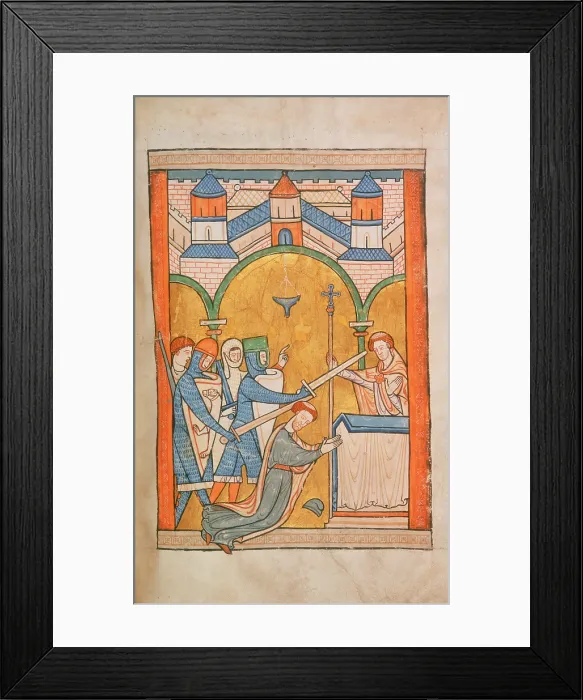 Framed Print : The Murder of Thomas Becket, 13th century. Creator: Unknown Framed Print : The Murder of Thomas Becket, 13th century. Creator: Unknown