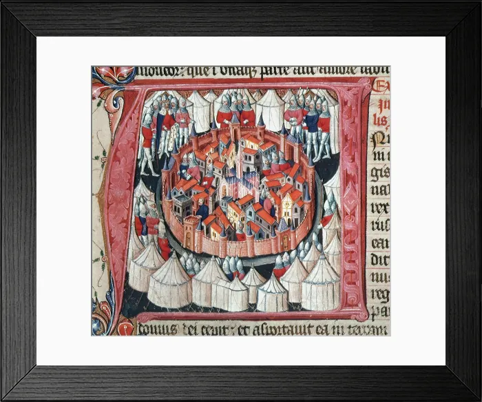 Framed Print : Nebuchadnezzar besieges Jerusalem, c1405-c1415. Creator: Unknown Framed Print : Nebuchadnezzar besieges Jerusalem, c1405-c1415. Creator: Unknown