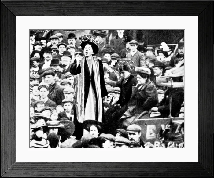 Framed Print : Christabel Pankhurst at Peckham By-Election, March 1908. Creator: Unknown