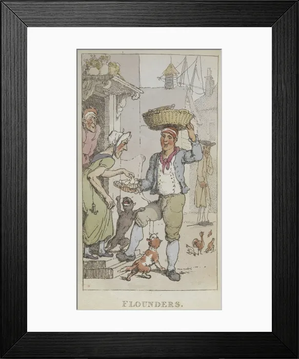 Framed Print : Flounders, 1820. Creator: Thomas Rowlandson. Flounders, 1820. Creator: Thomas Rowlandson Framed Print : Flounders, 1820. Creator: Thomas Rowlandson. Flounders, 1820. Creator: Thomas Rowlandson