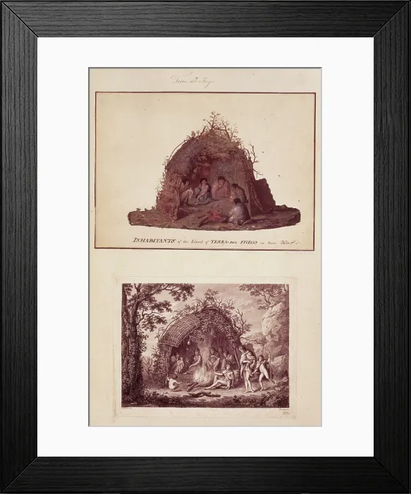 Framed Print : Inhabitants of Tierra del Fuego, c1768-c1780. Creators: Unknown, Alexander Buchan Framed Print : Inhabitants of Tierra del Fuego, c1768-c1780. Creators: Unknown, Alexander Buchan