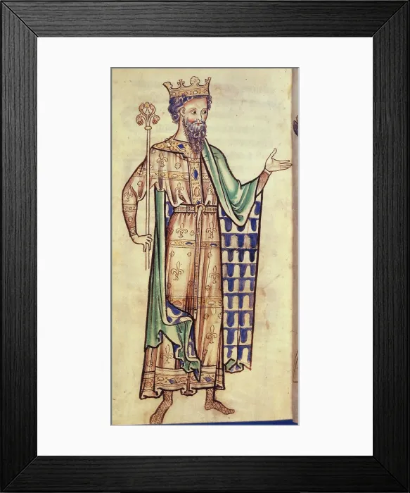 Framed Print : A standing figure of a king, c1250. Creator: Unknown Framed Print : A standing figure of a king, c1250. Creator: Unknown