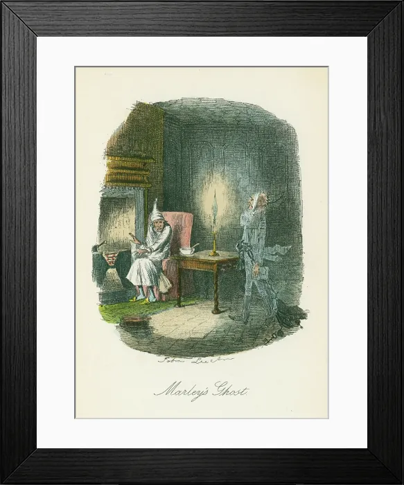 Framed Print : Scene from 'A Christmas Carol' by Charles Dickens, 1843. Creator: John Leech Framed Print : Scene from 'A Christmas Carol' by Charles Dickens, 1843. Creator: John Leech