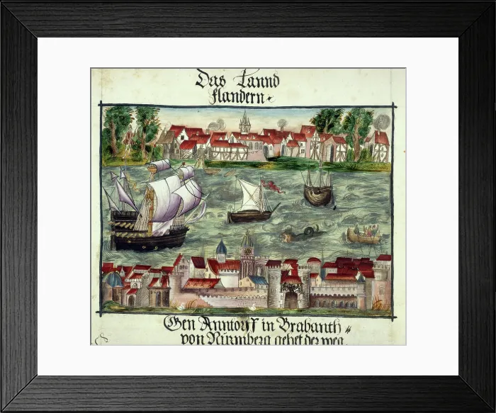 Framed Print : Representation of Jerome Coelers journey, 1560-1632. Creator: Unknown Framed Print : Representation of Jerome Coelers journey, 1560-1632. Creator: Unknown