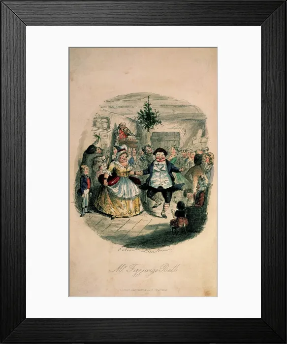 Framed Print : M Fezziwig's Ball, 1843. Creator: John Leech. M Fezziwig's Ball, 1843. Creator: John Leech