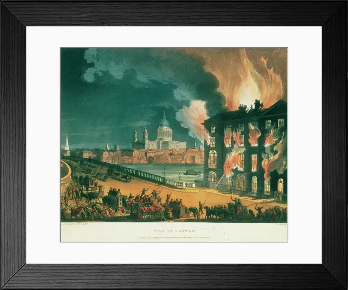 Framed Print : Fire in London, 1791, (c1810). Creators: Thomas Rowlandson, Augustus Charles Pugin. Fire in London, 1791, (c1810) Framed Print : Fire in London, 1791, (c1810). Creators: Thomas Rowlandson, Augustus Charles Pugin. Fire in London, 1791, (c1810)