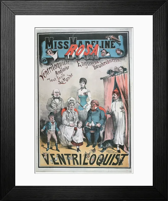 Framed Print : A poster for a performance by Miss Madeline Rosa, ventriloquist, 1883. Creator: Unknown Framed Print : A poster for a performance by Miss Madeline Rosa, ventriloquist, 1883. Creator: Unknown