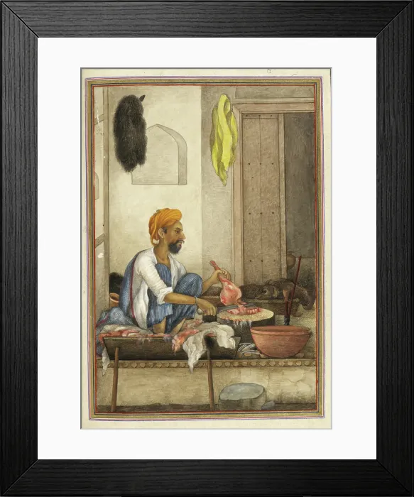 Framed Print : Badhak or Qassab, the caste of butcher, 1825. Creator: Anon Framed Print : Badhak or Qassab, the caste of butcher, 1825. Creator: Anon