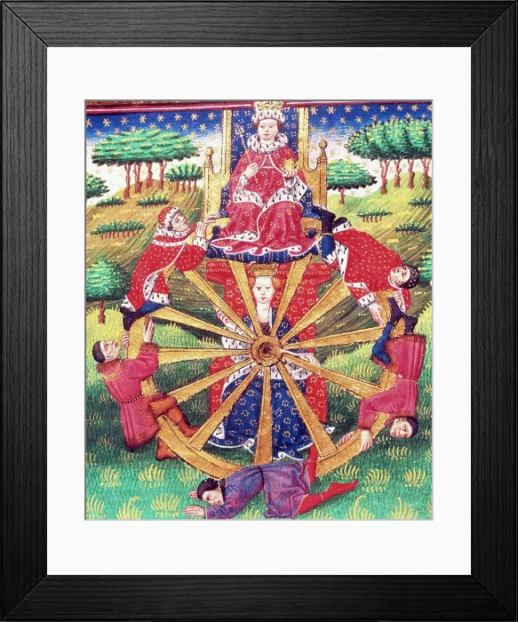 Framed Print : Wheel of Fortune, c1520. Creator: Unknown Framed Print : Wheel of Fortune, c1520. Creator: Unknown