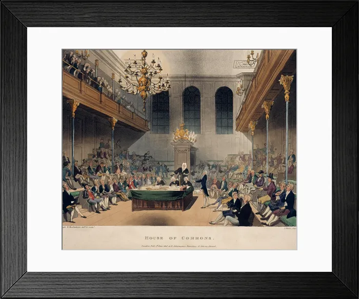 Framed Print : The House of Commons, c1808-c1811. Creators: Thomas Rowlandson, Augustus Charles Pugin Framed Print : The House of Commons, c1808-c1811. Creators: Thomas Rowlandson, Augustus Charles Pugin