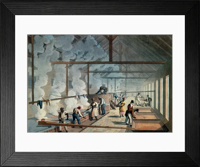 Framed Print : Slaves working in the boiling house, Antigua, 1823. Creator: William Clark Framed Print : Slaves working in the boiling house, Antigua, 1823. Creator: William Clark