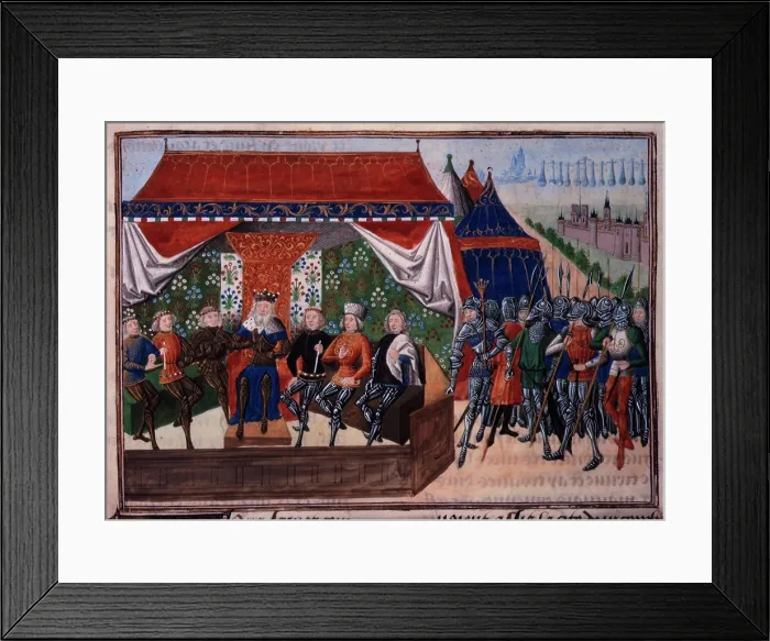 Framed Print : King of Hungary holding council in his tent on a battlefield, c1470-c1475. Creator: Unknown Framed Print : King of Hungary holding council in his tent on a battlefield, c1470-c1475. Creator: Unknown