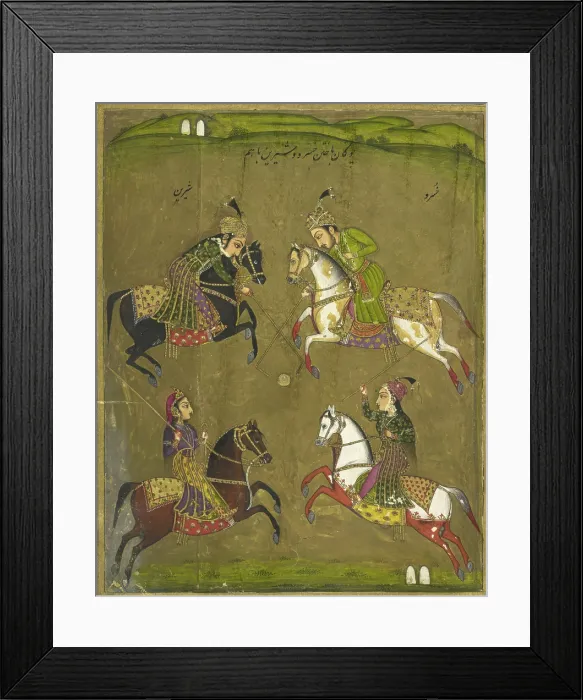 Framed Print : Khusrau and Shirin playing polo, 1726. Creator: Anon Framed Print : Khusrau and Shirin playing polo, 1726. Creator: Anon