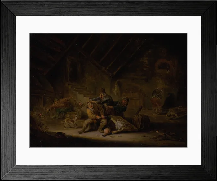 Framed Print : Card-Players Fighting, 1760-1780. Creator: Unknown Framed Print : Card-Players Fighting, 1760-1780. Creator: Unknown